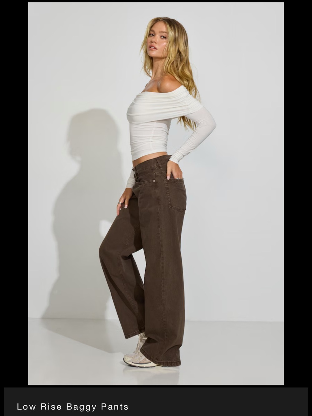 Garage Wide-Leg Low-Rise Jeans - Brown